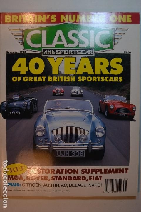 Coleccionismo de Revistas y Peri&oacute;dicos: 1993 CLASSIC & SPORTS CARS MGA ROVER FIAT STANDARD CITROEN AUSTIN NARDI DELAGE