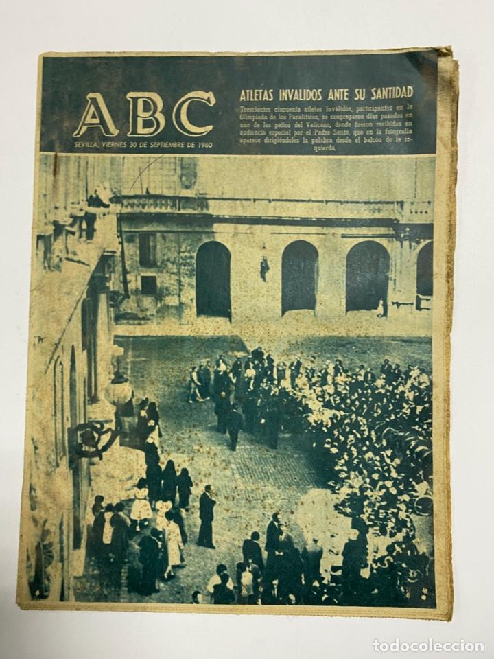 Coleccionismo de Revistas y Peri&oacute;dicos: ABC. SEVILLA. VIERNES 30 DE SEPTIEMBRE DE 1960. ATLETAS INVALIDOS ANTE SU SANIDAD