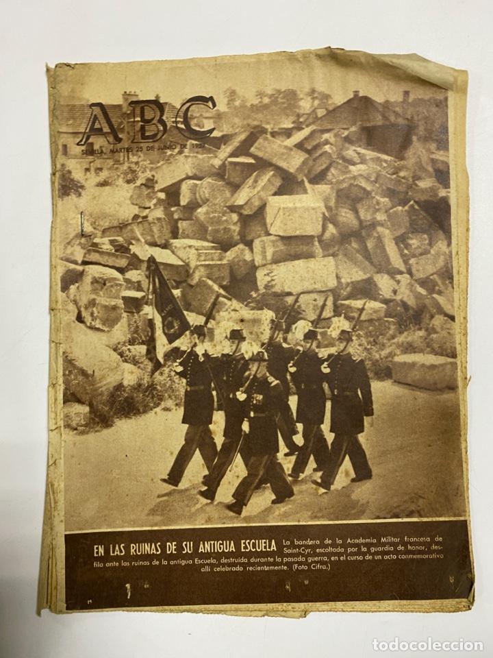 Coleccionismo de Revistas y Peri&oacute;dicos: ABC. SEVILLA. MARTES 25 DE JUNIO DE 1957. EN LAS RUINAS DE SU ANTIGUA ESCUELA