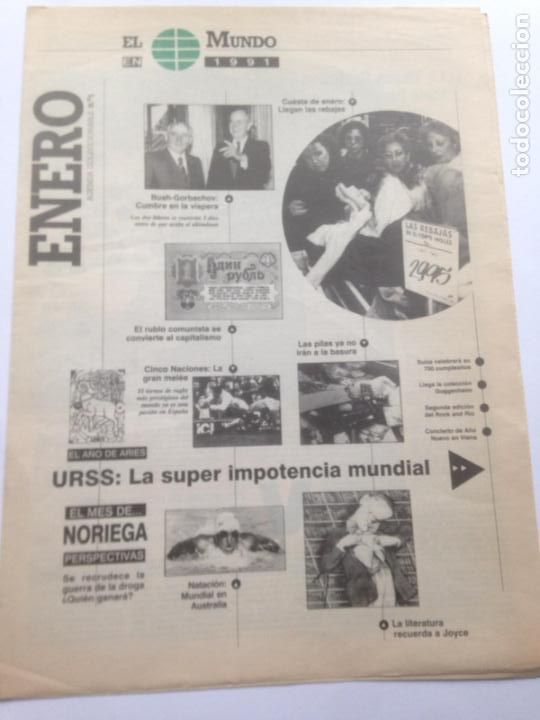 Coleccionismo de revistas y peri&oacute;dicos: EL MUNDO EN 1991 - AGENDA COLECCIONABLE N&ordm;1 .EL FUTURO DE LA URSS - EL ESTADO CONTRA CARA DE PI&Ntilde;A ..