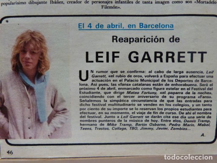 Coleccionismo de Revistas y Peri&oacute;dicos: RECORTE CLIPPING DE LEIF GARRET REVISTA SEMANA N&ordm; 2145 PAG. 46 L19
