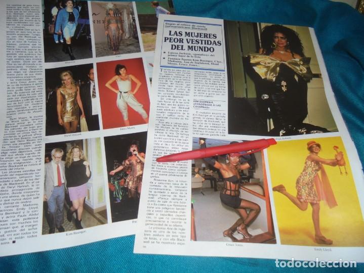 Coleccionismo de Revistas y Peri&oacute;dicos: RECORTE: LAS FAMOSAS PEOR VESTIDAS : LATOYA JACKSON, GRACE JONES, MADONNA. SEMANA, FEBRERO 1990 (#)