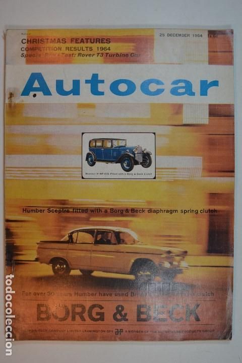 Coleccionismo de revistas y peri&oacute;dicos: 1964 REVISTA AUTOCAR ROAD TEST ROVER T3 TURBINE CAR