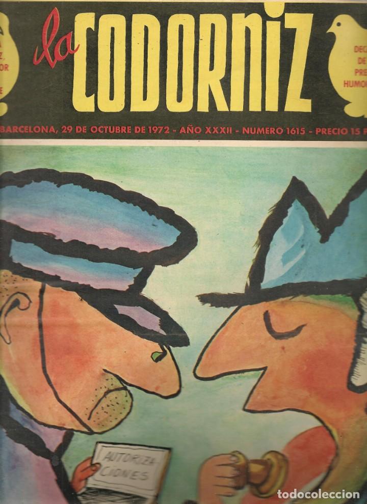 Coleccionismo de Revistas y Peri&oacute;dicos: LA CODORNIZ. N&ordm; 1615. 29 OCTUBRE 1972. (B/A48).