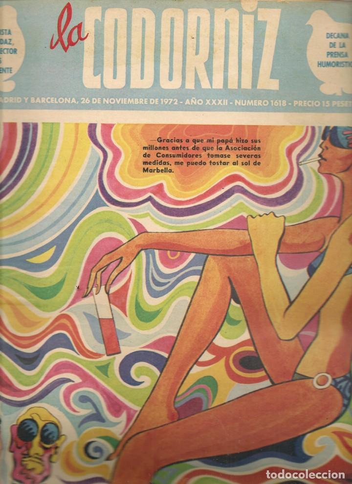 Coleccionismo de Revistas y Peri&oacute;dicos: LA CODORNIZ. N&ordm; 1618. 26 noviembre 1972. (B/A48).