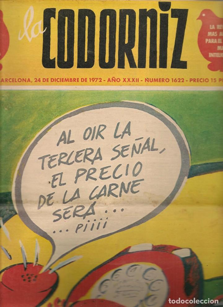 Coleccionismo de Revistas y Peri&oacute;dicos: LA CODORNIZ. N&ordm; 1622. 24 diciembre 1972. (B/A48).