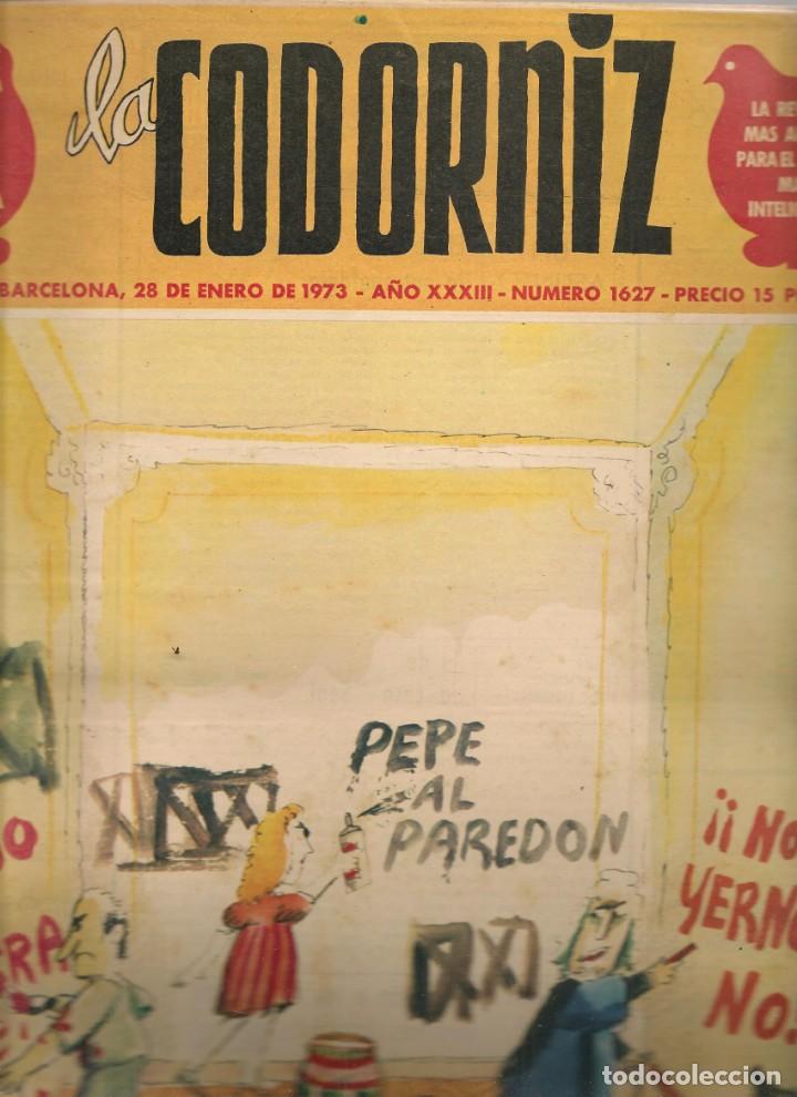 Coleccionismo de Revistas y Peri&oacute;dicos: LA CODORNIZ. N&ordm; 1627. 28 ENERO 1973. (B/A48).