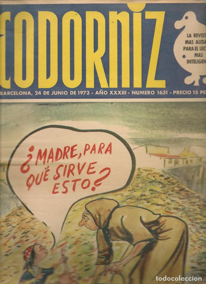 Coleccionismo de Revistas y Peri&oacute;dicos: LA CODORNIZ. N&ordm; 1631. 24 JUNIO 1973. (B/A48).