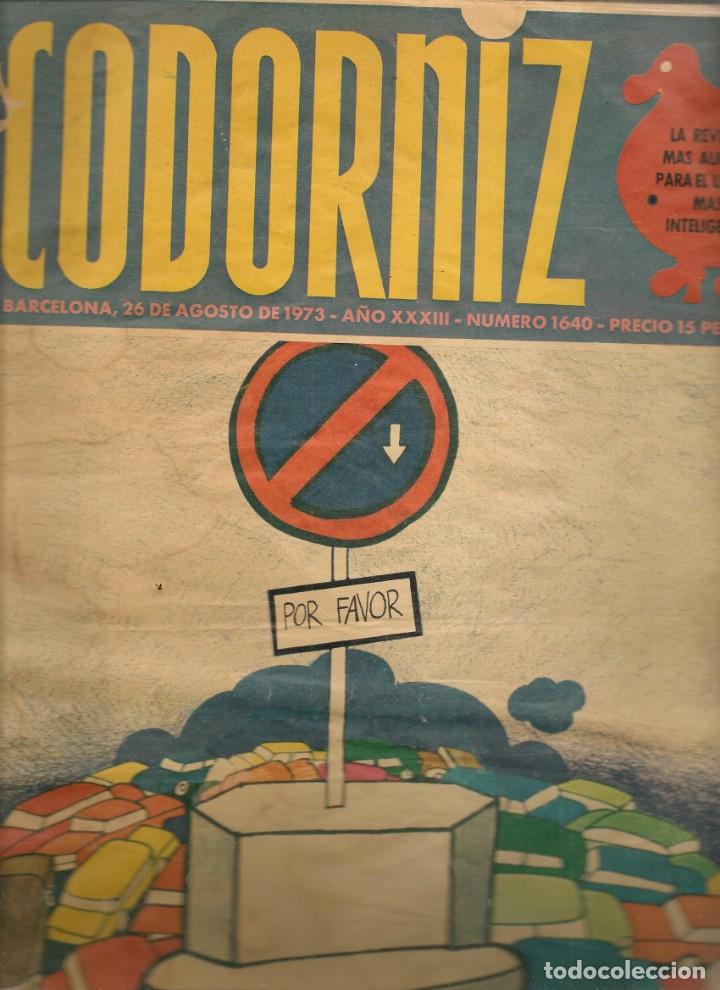 Coleccionismo de Revistas y Peri&oacute;dicos: LA CODORNIZ. N&ordm; 1640. 26 AGOSTO 1973. (B/A48).