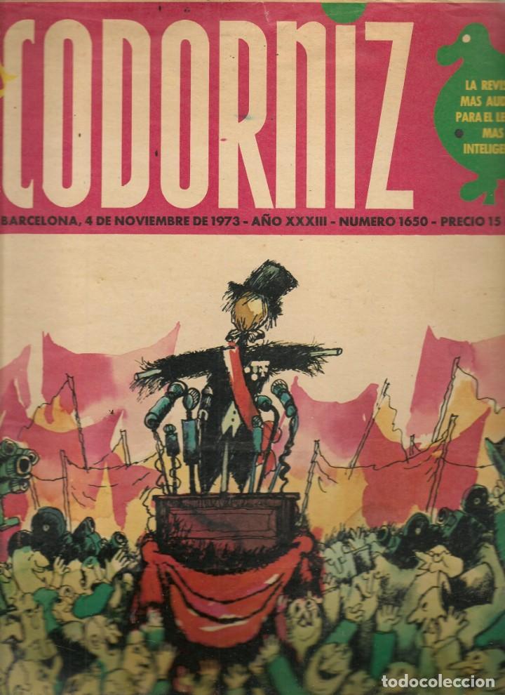 Coleccionismo de Revistas y Peri&oacute;dicos: LA CODORNIZ. N&ordm; 1650. 4 NOVIEMBRE 1973. (B/A48).