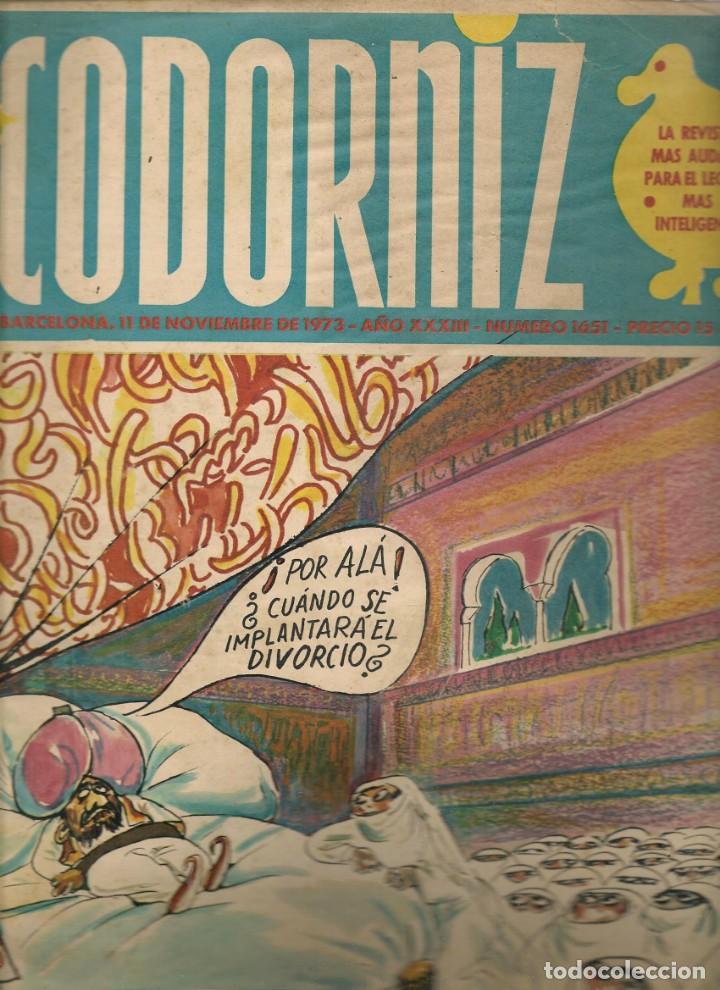 Coleccionismo de Revistas y Peri&oacute;dicos: LA CODORNIZ. N&ordm; 1651. 11 NOVIEMBRE 1973. (B/A48).