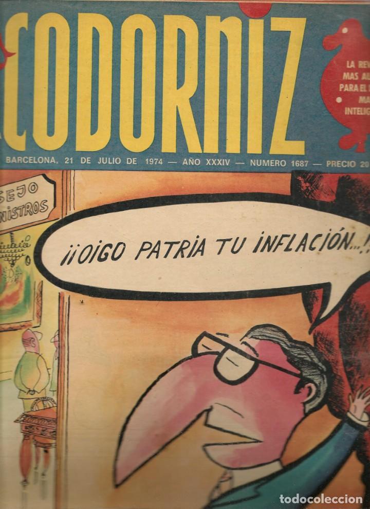Coleccionismo de Revistas y Peri&oacute;dicos: LA CODORNIZ. N&ordm; 1687. 21 JULIO 1974. (B/A48).