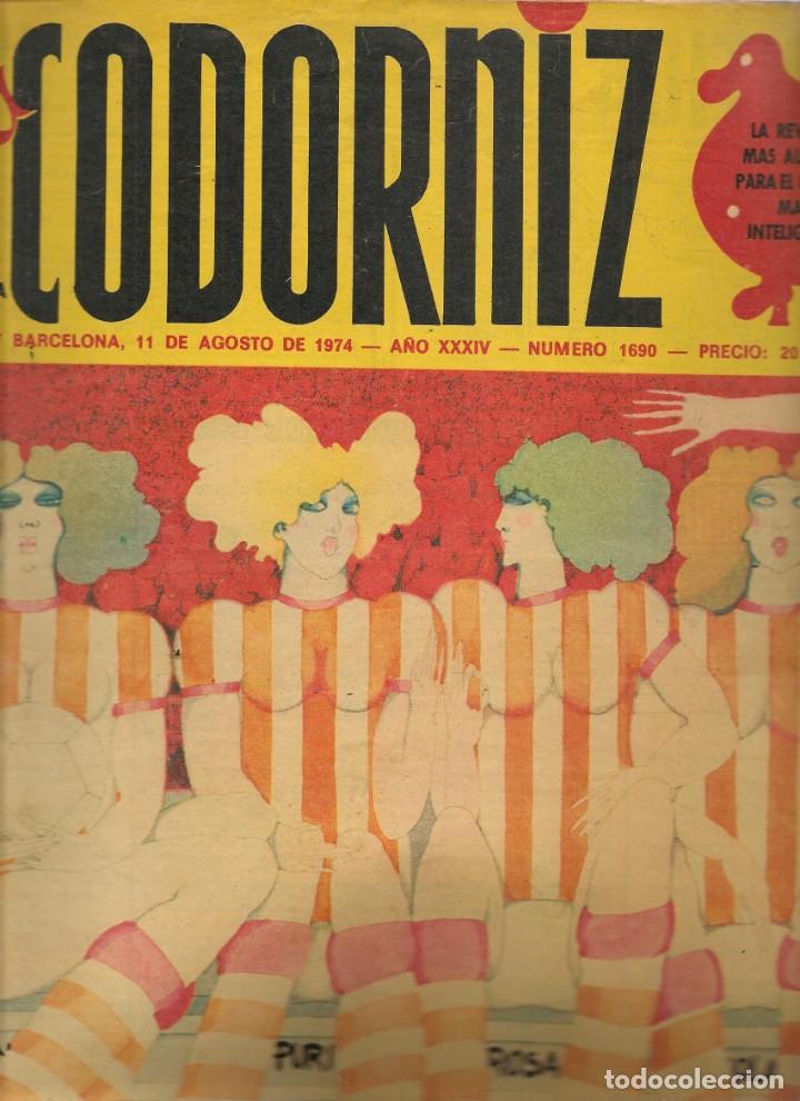 Coleccionismo de Revistas y Peri&oacute;dicos: LA CODORNIZ. N&ordm; 1690. 11 AGOSTO 1974. (B/A48).
