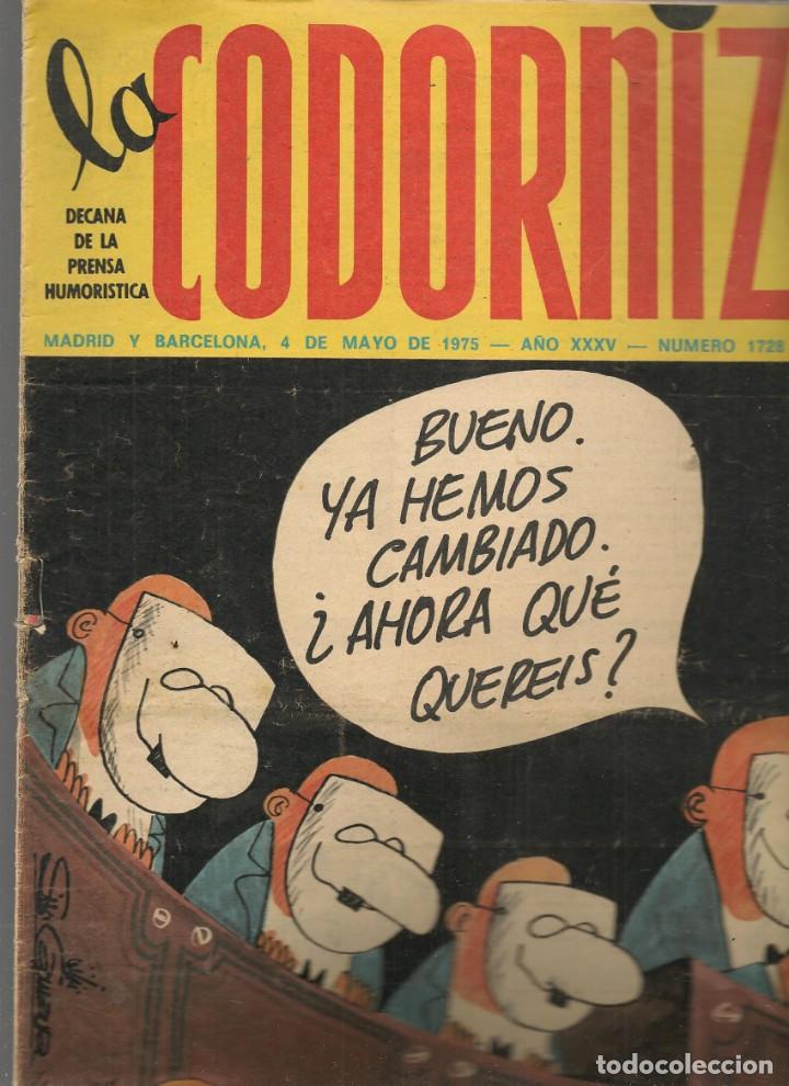 Coleccionismo de Revistas y Peri&oacute;dicos: LA CODORNIZ. N&ordm; 1728. 4 MAYO 1975. (B/A48).