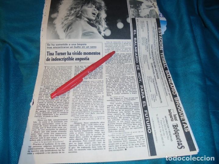 Coleccionismo de revistas y peri&oacute;dicos: RECORTE : TINA TURNER SE SOMETE A UNA BIOPSIA. SEMANA, MARZO 1990 (#)