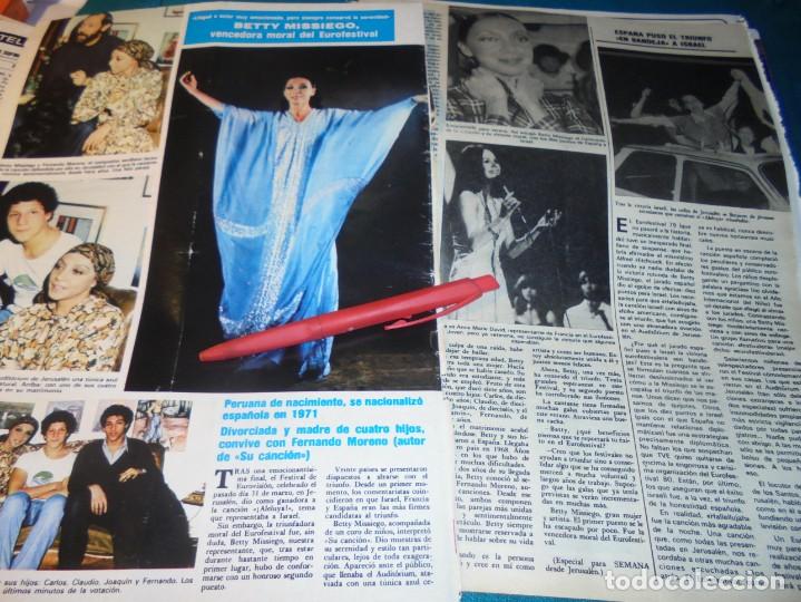 Coleccionismo de Revistas y Peri&oacute;dicos: RECORTE : BETTY MISSIEGO, TRIUNFADORA MORAL DE EUROVISION. SEMANA, ABRIL 1979 (#)