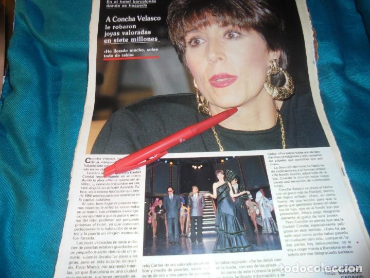 Coleccionismo de revistas y peri&oacute;dicos: RECORTE : A CONCHA VELASCO LE ROBAN LAS JOYAS. SEMANA, NVBM 1987 (#)
