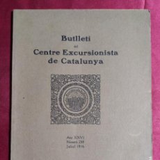 Coleccionismo de Revistas y Periódicos: BUTLLETI CENTRE EXCURSIONISTA DE CATALUNYA Nº 258. ANY 1916 . LA VALL DE GISTAIN