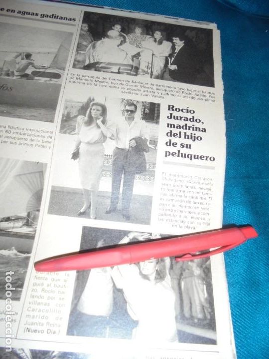 Coleccionismo de Revistas y Peri&oacute;dicos: RECORTE: ROCIO JURADO, MADRINA DEL HIJO DE SU PELUQUERO. SEMANA, SPTBRE 1987(#)