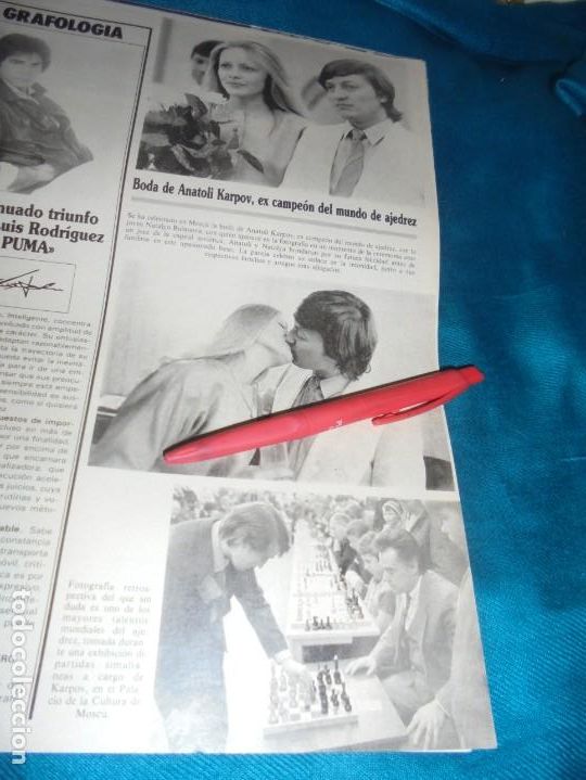 Collezionismo di Riviste e Giornali: RECORTE: BODA DE ANATOLI KARPOV, EX CAMPEON DE AJEDREZ. SEMANA, SPTBRE 1987(#)