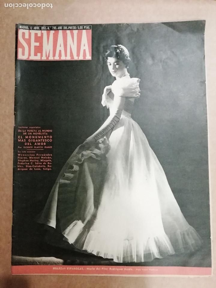 Coleccionismo de Revistas y Peri&oacute;dicos: REVISTA SEMANA N&ordm; 790 - ABRIL 1955 - PUBLICIDAD TONICA BAYER MAGNO KRON VEST ROSEMAIL