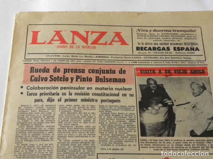 Coleccionismo de Revistas y Peri&oacute;dicos: PERI&Oacute;DICO LANZA-DIARIO DE LA MANCHA-Martes 5 de Enero de 1982,A&ntilde;o XXXIX-N&ordm;12450