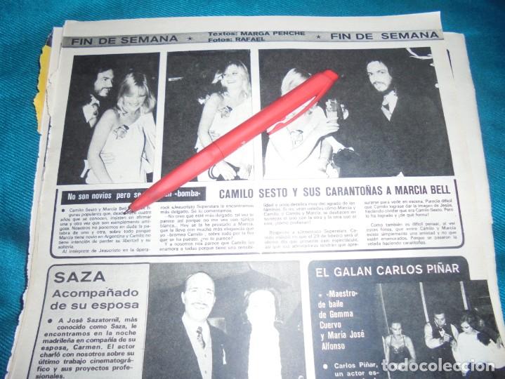 Coleccionismo de revistas y peri&oacute;dicos: RECORTE : CAMILO SESTO Y SUS CARANTO&Ntilde;AS A MARCIAL BELL. SEMANA, FEBRERO 1976 (#)