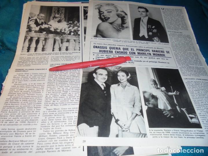 Coleccionismo de revistas y peri&oacute;dicos: RECORTE : MARILYN MONROE Y EL PRINCIPE RANIERO DE MONACO. SEMANA, OCTBRE 1984 (#)