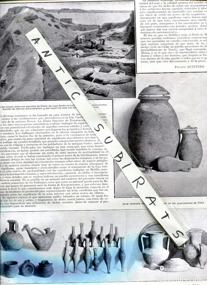 Collectionnisme de Revues et Journaux: REVISTA A&Ntilde;O 1925 CADIZ CARTAGINESA ENRIC ENRIQUE CASANOVAS ESCULTOR MERCADO DE MELILLA CEUTA
