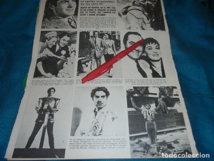 Collectionnisme de Revues et Journaux: RECORTE : TYRONE POWER, EL GALAN IRRESISTIBLE. SEMANA, JULIO 1973 (#)
