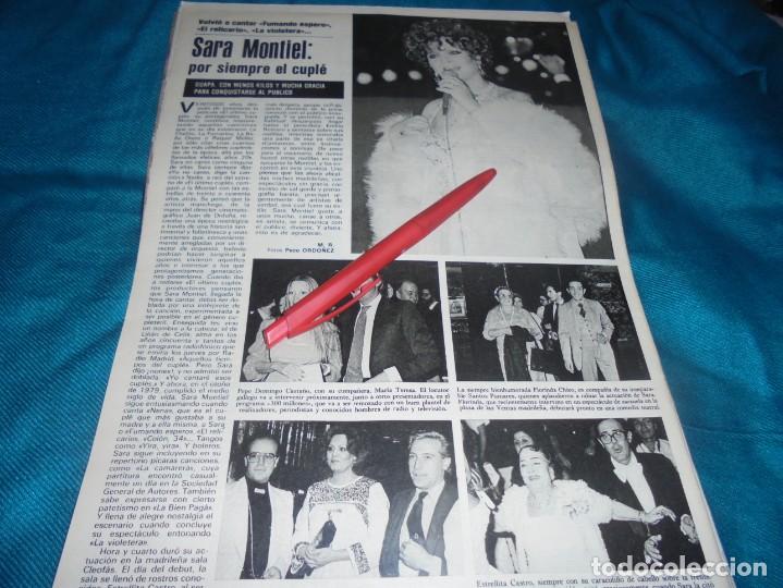 Coleccionismo de revistas y peri&oacute;dicos: RECORTE : SARA MONTIEL, POR SIEMPRE EL CUPL&Eacute;. SEMANA, OCTBRE 1979 (#)