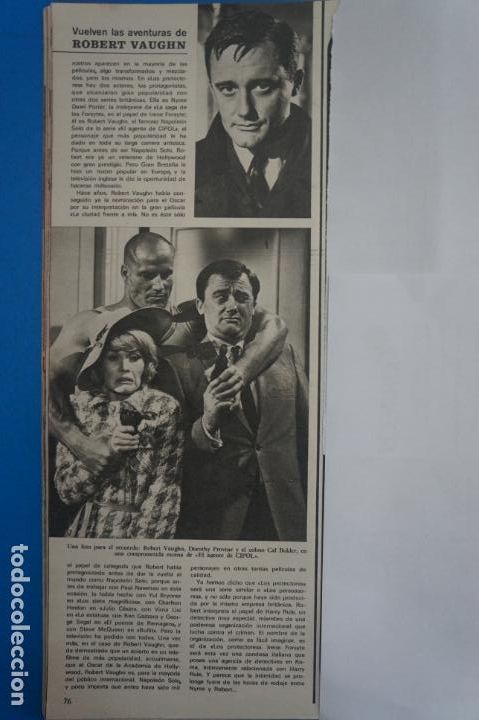 Coleccionismo de Revistas y Peri&oacute;dicos: RECORTE CLIPPING DE ROBERT VAUGHN REVISTA SEMANA N&ordm; 1706 PAG. 75 Y 76 L20