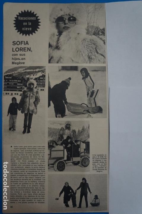 Coleccionismo de Revistas y Peri&oacute;dicos: RECORTE CLIPPING DE SOFIA LOREN REVISTA SEMANA N&ordm; 1822 PAG. 48 L20