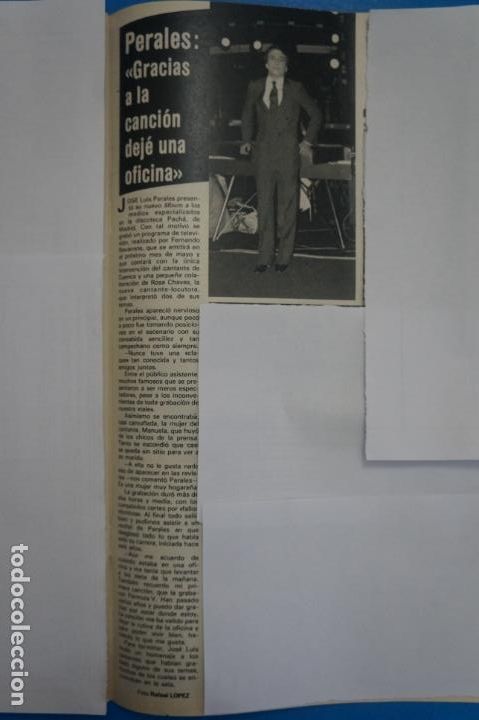 Coleccionismo de Revistas y Peri&oacute;dicos: RECORTE CLIPPING DE JOSE LUIS PERALES REVISTA SEMANA N&ordm; 2149 PAG. 89 L20