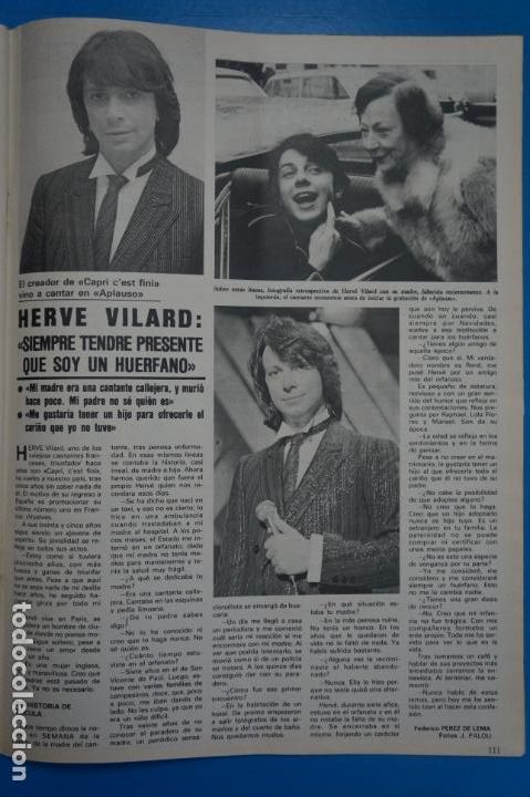 Coleccionismo de Revistas y Peri&oacute;dicos: RECORTE CLIPPING DE HERVE VILARD REVISTA SEMANA N&ordm; 2151 PAG. 111 L20