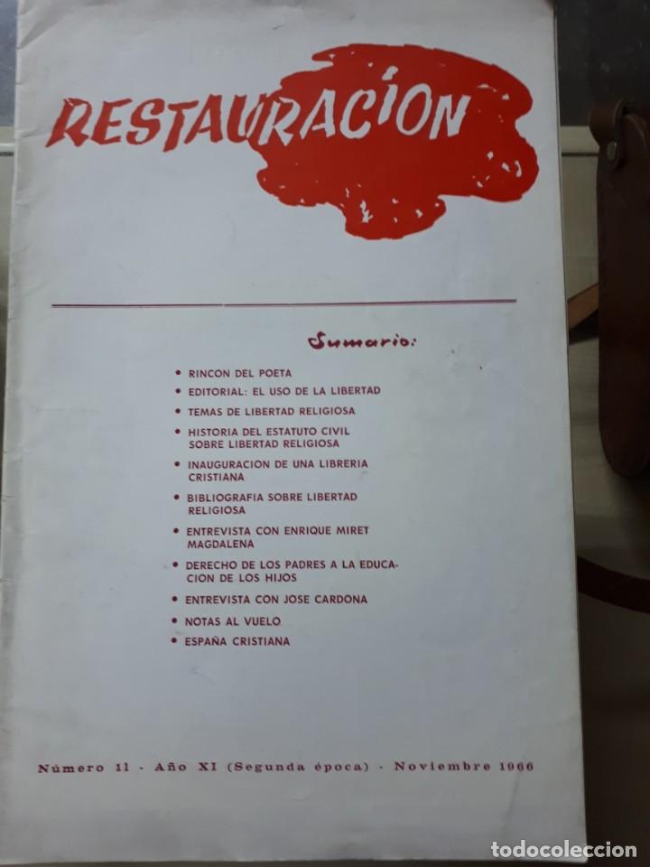 Coleccionismo de revistas y peri&oacute;dicos: Revista Restauracion n&ordm;11 Noviembre 1966