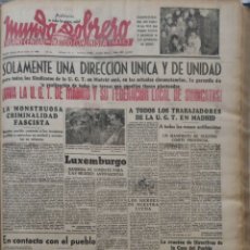 Coleccionismo de Revistas y Periódicos: MUNDO OBRERO (22/01/1938) !! VIVA LA U.G.T. DE MADRID Y SU FEDERACION LOCAL DE SINDICATOS!!!