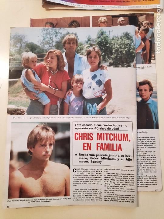 Coleccionismo de Revistas y Peri&oacute;dicos: NTC RECORTE SEMANA CHRIS MITCHUM 2 HOJAS 2 PAGINAS 6 FOTOS COLOR