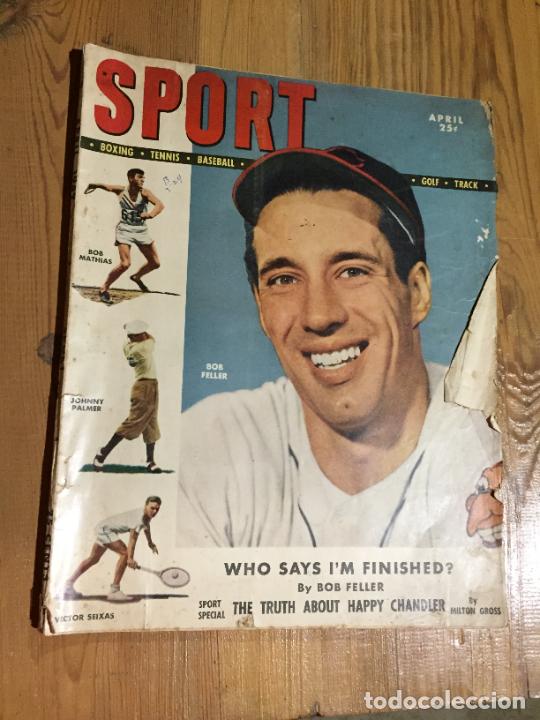 Collezionismo di Riviste e Giornali: Antiguas revista deportiva Sport Bob Feller a&ntilde;os 40-50 Americana