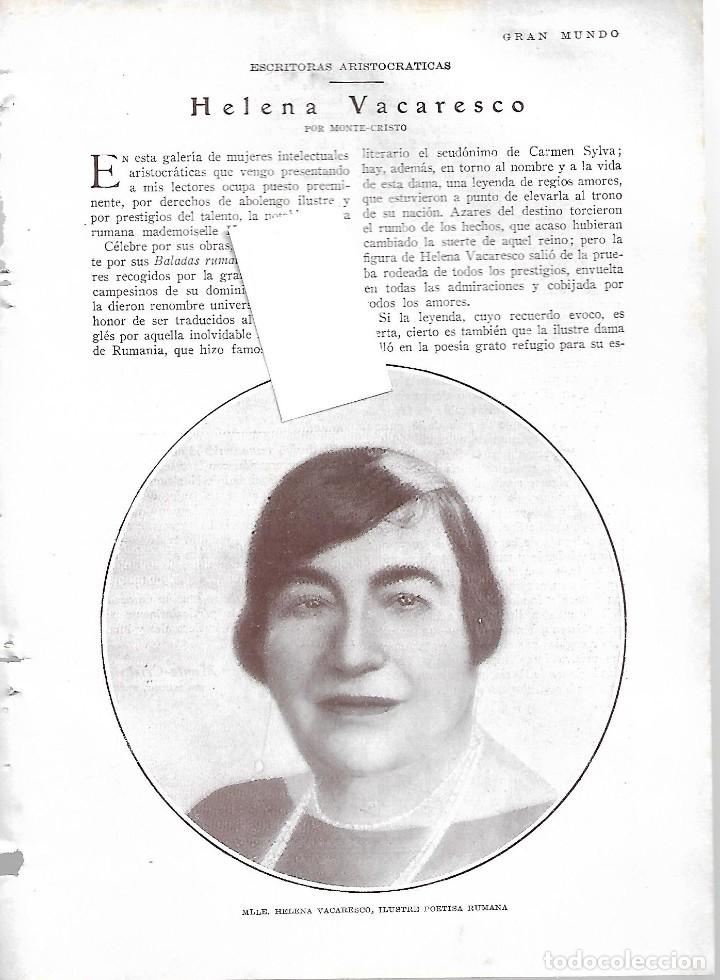 Colecionismo de Revistas e Jornais: BYN MARZO 1928.HELENA VACARESCO. ILUSTRE POETISA RUMANA RUMANIA