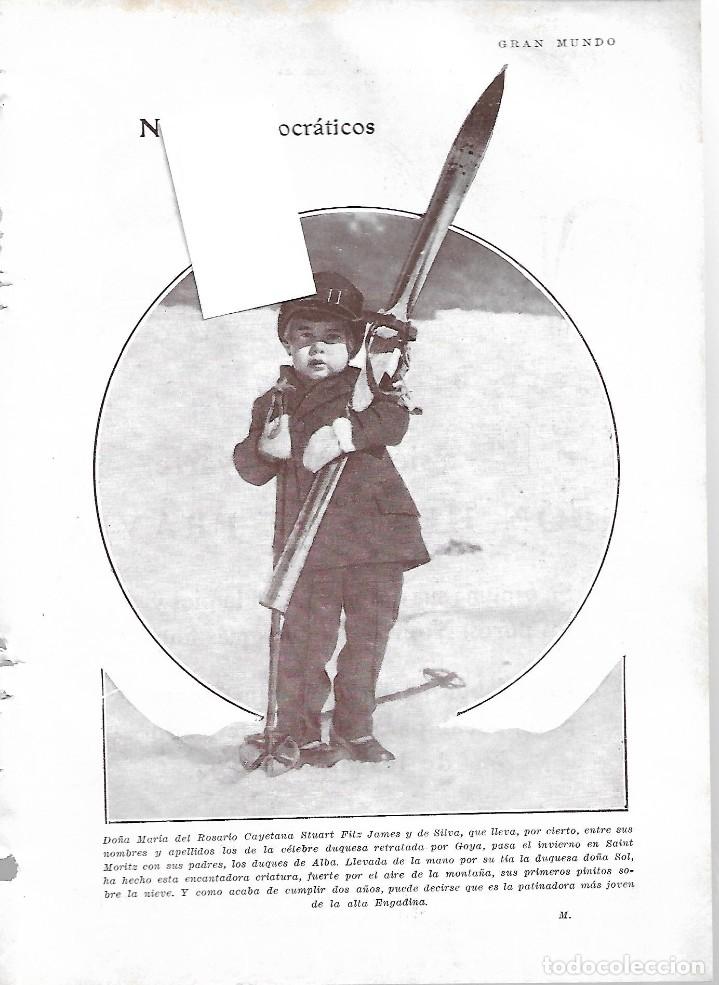 Coleccionismo de Revistas y Peri&oacute;dicos: BYN MARZO 1928. DUQUESA DE ALBA CON DOS A&Ntilde;OS ESQUI EN SAINT MORITZ. CAYETANA STUART. HENO DE PRAVIA