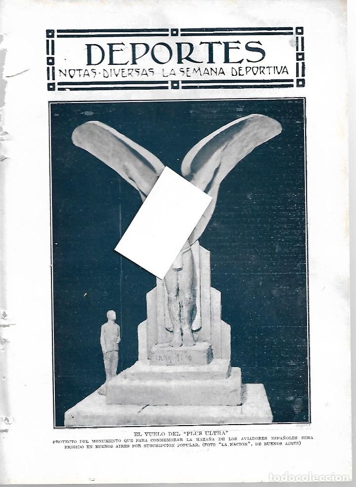 Coleccionismo de revistas y peri&oacute;dicos: BYN MARZO 1928.VUELO DEL PLUS ULTRA PROYECTO MONUMENTO BUENOS AIRES.CAPITAN HINCHCLIFFE MISS MACKAY