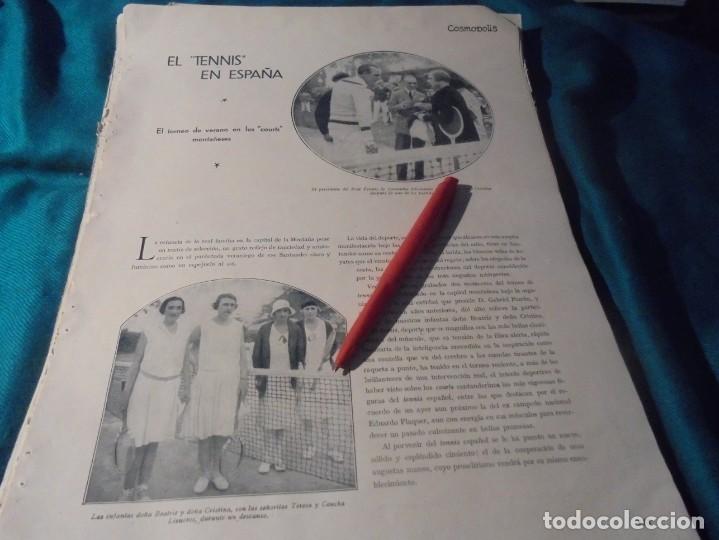 Collection Magazines and Newspapers: RECORTE : EL TENIS EN ESPA&Ntilde;A, TORNEO DE VERANO. COSMOPOLIS, SPTMBRE 1929
