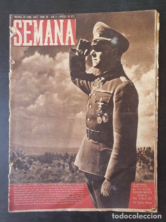Coleccionismo de Revistas y Peri&oacute;dicos: REVISTA SEMANA N&ordm; 61 - 22 abril 1941 Rommel guerra &Aacute;frica