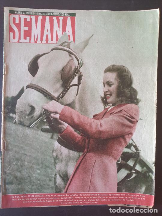 Coleccionismo de Revistas y Peri&oacute;dicos: REVISTA SEMANA N&ordm; 414 - 27 enero 1948 - Reportaje actriz Patricia Roc