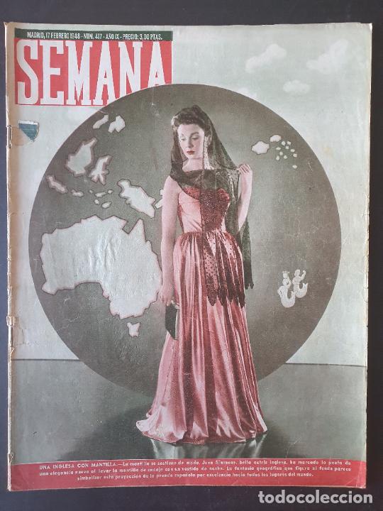 Coleccionismo de Revistas y Peri&oacute;dicos: REVISTA SEMANA N&ordm; 417 - 17 febrer 1948 - Jean Simmons
