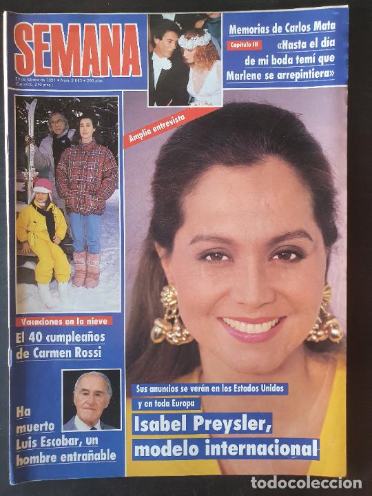 Coleccionismo de Revistas y Peri&oacute;dicos: REVISTA SEMANA N&ordm; 2663 - A&Ntilde;O 1991 - ISABEL PREYSLER - MUERTE DE LUIS ESCOBAR