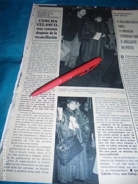 Coleccionismo de revistas y peri&oacute;dicos: RECORTE : CONCHA VELASCO, RECONCILIACION. SEMANA, MARZO 1990 (#)