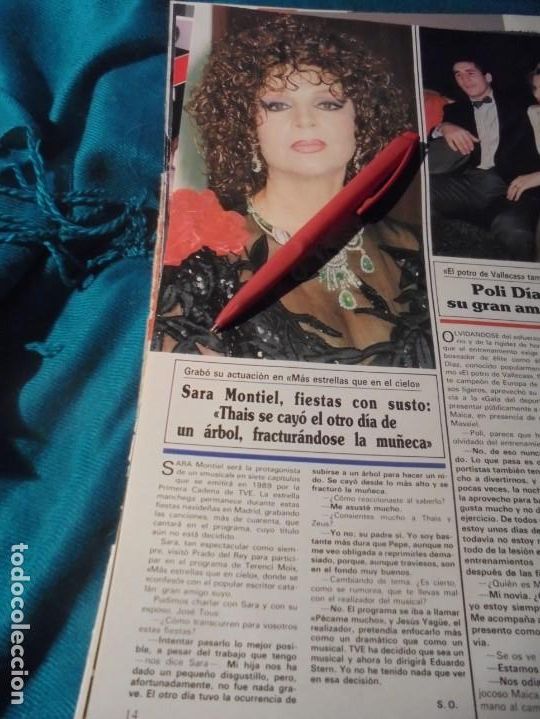 Coleccionismo de revistas y peri&oacute;dicos: RECORTE : SARA MONTIEL,FIESTAS CON SUSTO. SEMANA, ENERO 1989 (#)