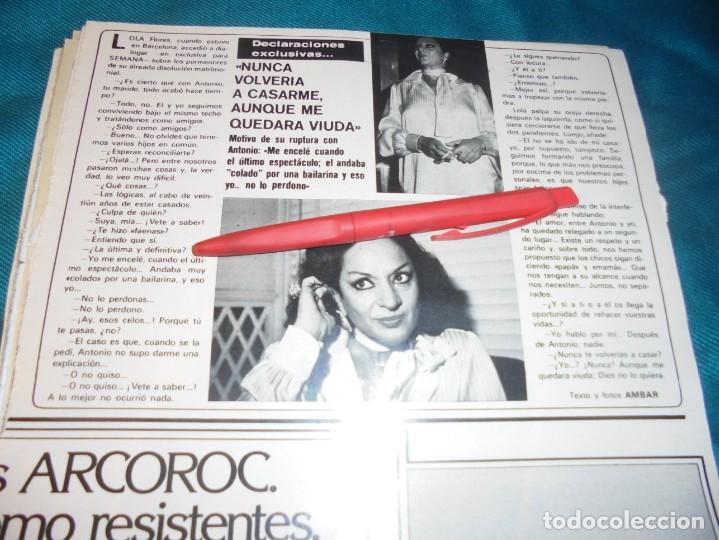 Coleccionismo de revistas y peri&oacute;dicos: RECORTE : LOLA FLORES : NO SE VOLVERIA A CASAR. SEMANA, NVBRE 1978 (#)